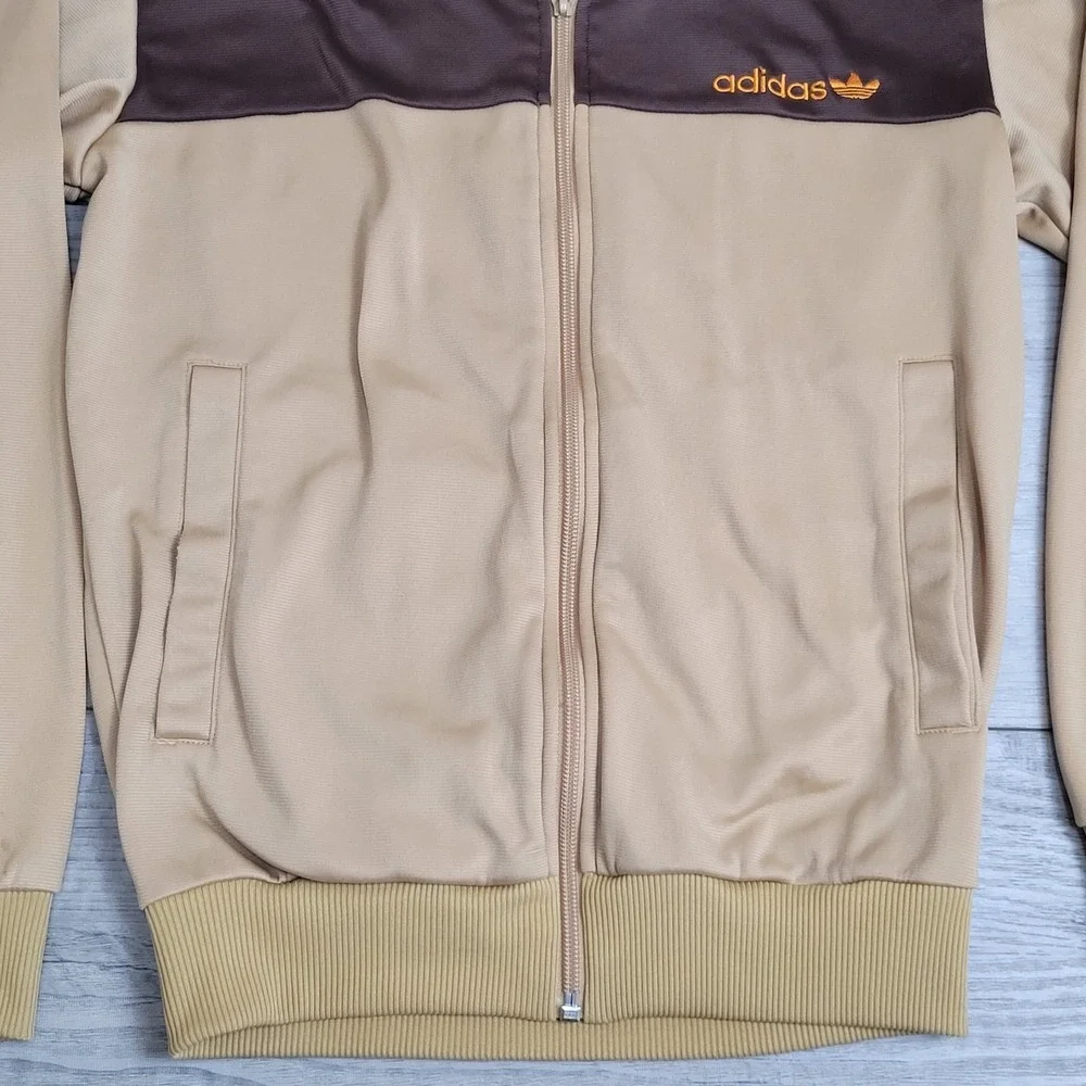 Vintage Adidas Originals Track Jacket Mens XS Brown Colorblock Trefoil‎ Y2K 2005